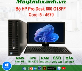 Bộ máy tính  HP 600G1 SFF-core i5-4570s/8/256/20"  like new  fullbox 